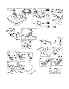 Fuel Tank/Muffler Diagram and Parts List for 123K02-0353-E1  Briggs and Stratton Engine